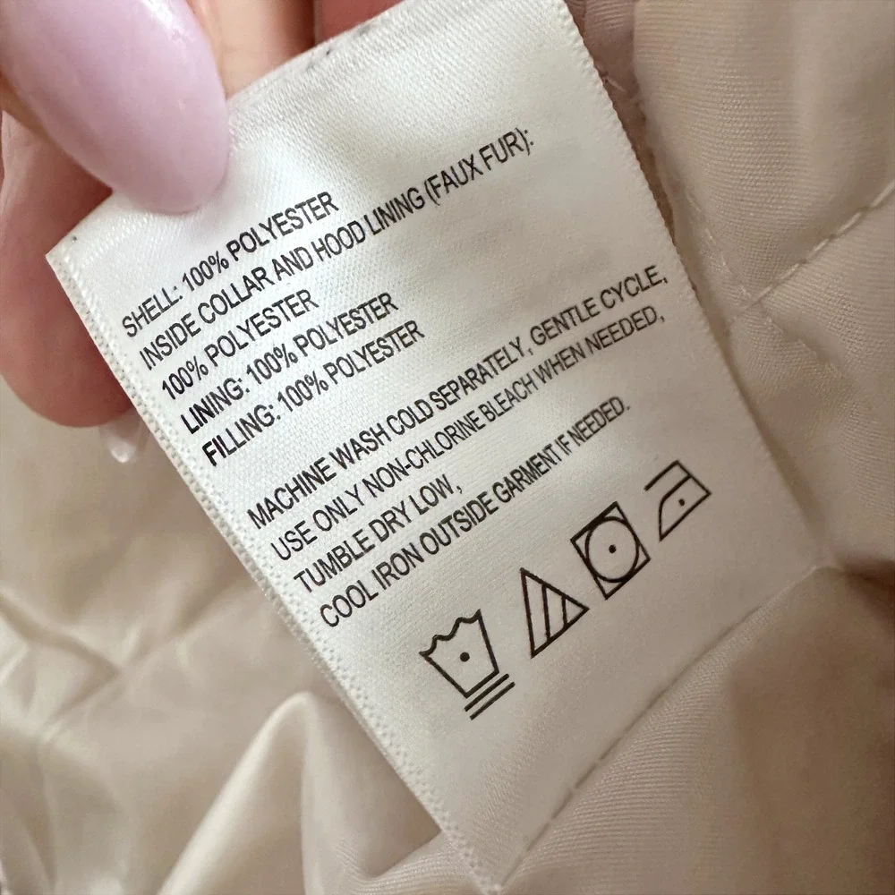 Laundry by Shelli Segal Cream Quilted Hooded Mid-Length Jacket Women's Size XL